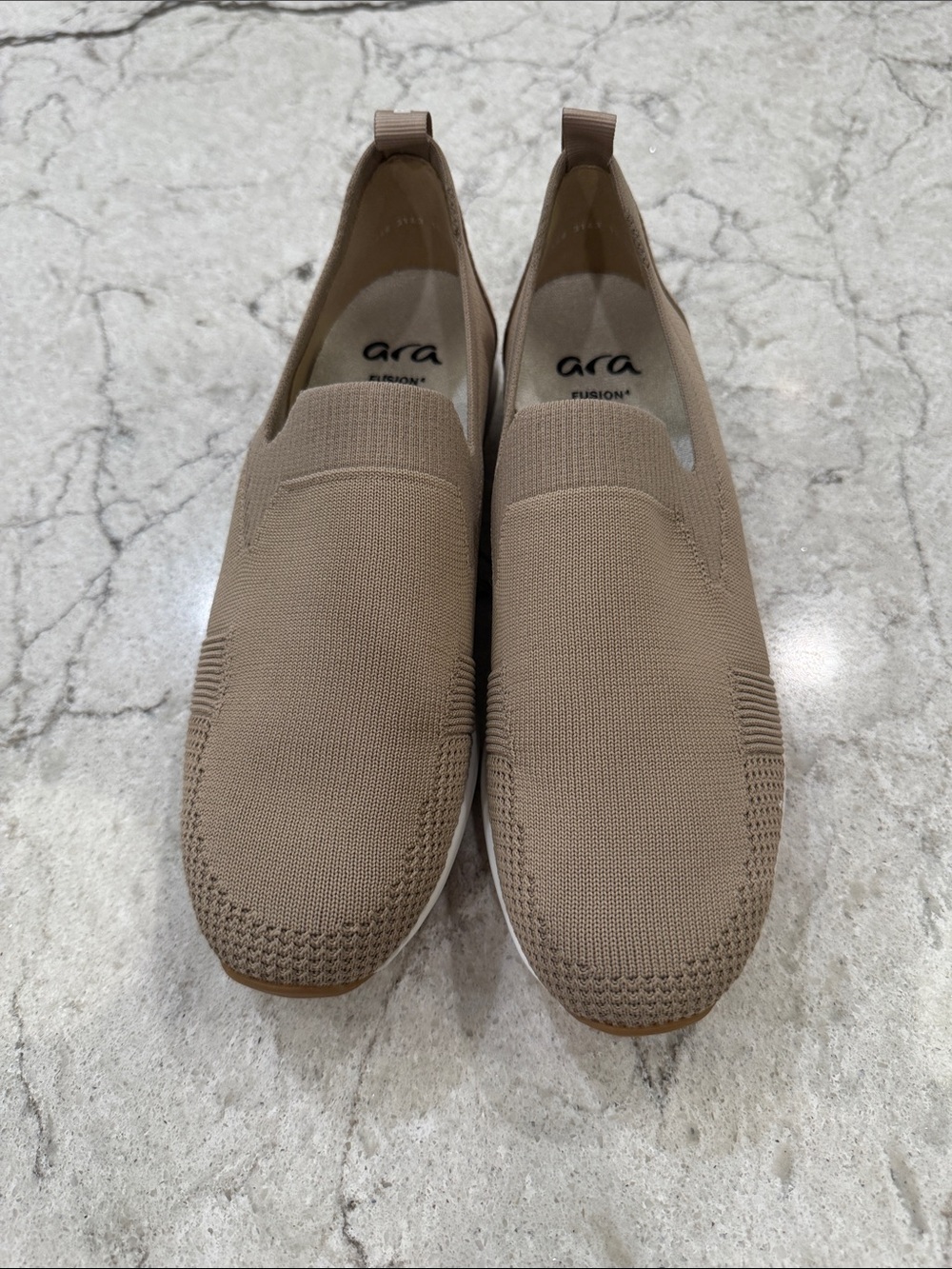 Ara Women's Knit Slip-On Loafer in Taupe